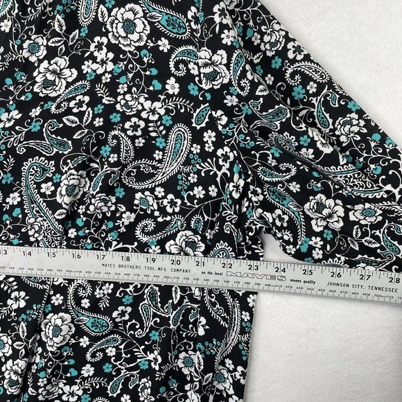 Talbots Womens Plus Size 2X Printed Lightweight Polyester 3/4 Sleeve Blouse Top - Picture 9 of 15